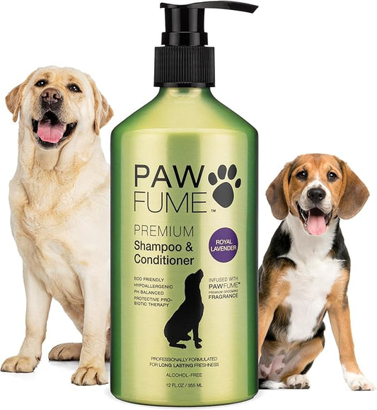 PAWFUME Dog Shedding Shampoo and Conditioner, Royal Lavender, 1-Pack  Nourish & Detangle for Silky Soft Coat  Probiotic, Deep-Cleaning, pH-Balanced  Salon-Quality Shedding Shampoo for Dogs
