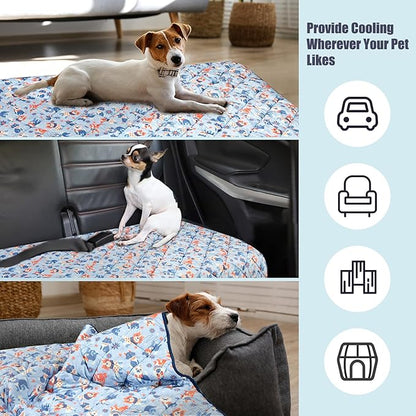 Premium Cooling Blanket for Dogs Pet Cooling Pads Washable Pet Cool Mat for Cats Hot Weather Puppy Lightweight Throw Calming Pad(40x60 inches)