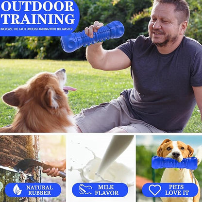 Dog Squeaky Toys for Aggressive Chewers, Durable Dog Chew Toys for Large Medium Breed Dog, Dog Toys, Tough Durable Dogs Toys with Natural Rubber (Bule D, for Larege Dogs)