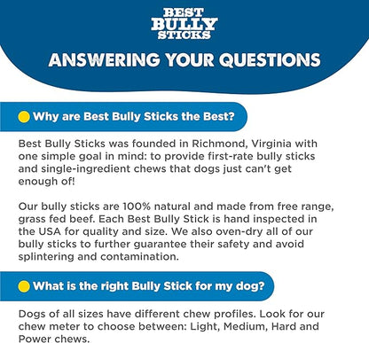 Best Bully Sticks 4-5 Inch Braided Bully Sticks - 1 lb (Pack of 1) - Natural, Easily Digestible, Limited Ingredient, Rawhide Alternative, Free-Range Grass-Fed