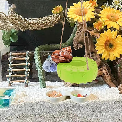 Hermit Crab Tire Swing Toy, Hermit Crab Climbing Toy, Reptile Tank Aquarium Decoration Accessory, Suitable for Small to Medium Sized Hermit Crabs, 3.7 Inches in Diameter