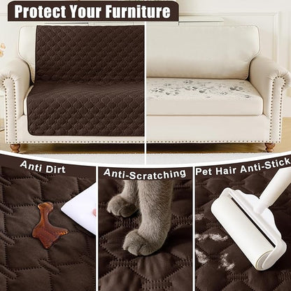 Smiry Waterproof Dog Blanket, Soft Dog Bed Cover Pet Blanket, Reversible Couch Cover for Dogs Washable, Pet Couch Covers for Sofa Furniture Protector for Puppy Cat (52x82 Inch, Chocolate/Dark Grey)