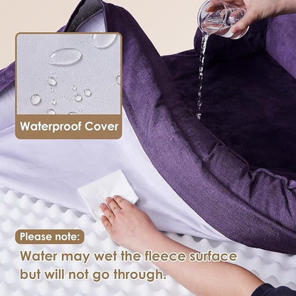 EHEYCIGA Orthopedic Dog Bed for Small Dogs, Waterproof Memory Foam Small Dog Beds with Sides, Non-Slip Bottom and Egg-Crate Foam Medium Dog Couch Bed with Washable Removable Cover, Purple