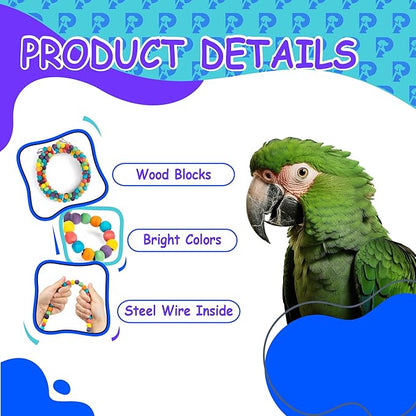 2 PCS 67" Bird Rope - Flexible and Durable Swing Toy for Birds - Spiral Perch for Parakeets, Cockatiels and Parrots - Colorful Adjustable Bird Cage Accessory - Ideal for Exercise and Play