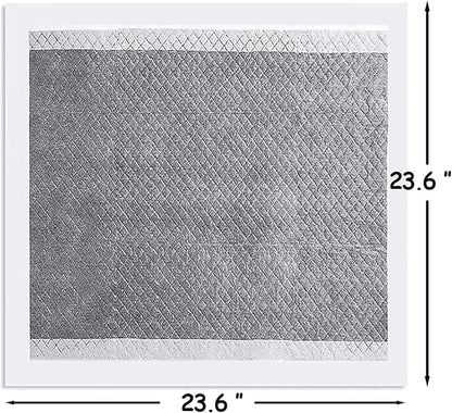 kathson Rabbit Pee Pads Disposable Cage Liners 40PCS All Absorb Black Carbon Odor Control Bunny Training Accessories with Quick-Dry Surface for Puppy Guinea Pig Kitten Hedgehog Small Animals