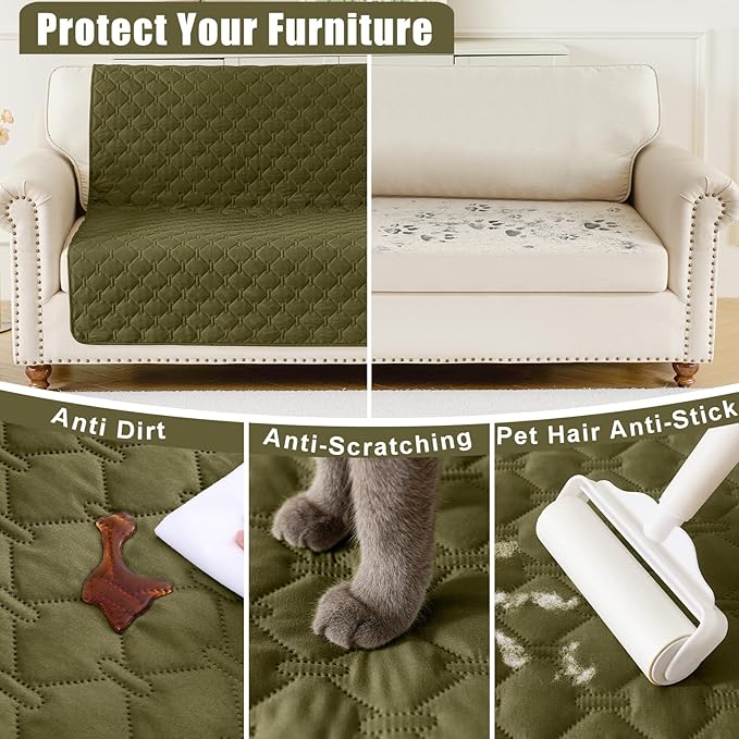 Smiry Waterproof Dog Blanket, Soft Dog Bed Cover Pet Blanket, Reversible Couch Cover for Dogs Washable, Pet Couch Covers for Sofa Furniture Protector for Puppy Cat (30x53 Inch, Green/Navy)