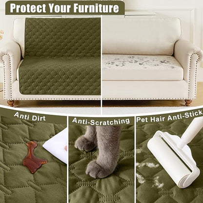 Smiry Waterproof Dog Blanket, Soft Dog Bed Cover Pet Blanket, Reversible Couch Cover for Dogs Washable, Pet Couch Covers for Sofa Furniture Protector for Puppy Cat (30x53 Inch, Green/Navy)