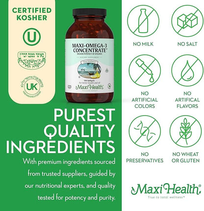 Omega 3 Fish Oil Supplement for Women and Men - Triple Strength 2000 mg Fish Oil with Omega 3 Fatty Acids Supplements Including EPA, DHA - Support for Heart Brain & Joint Health Kosher 90 Softgels