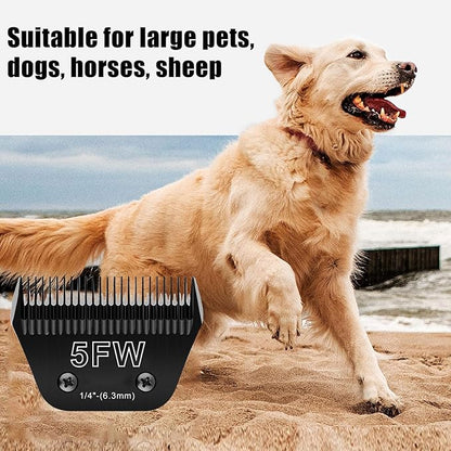 5FW Wide Blades for Dog Grooming Blades Compatible with Andis Dog Clippers Blades,Dog Clipper Blades Compatible with Oster A5,Wahl km10 Dog Clippers,Stainless-Steel Blade Sharp