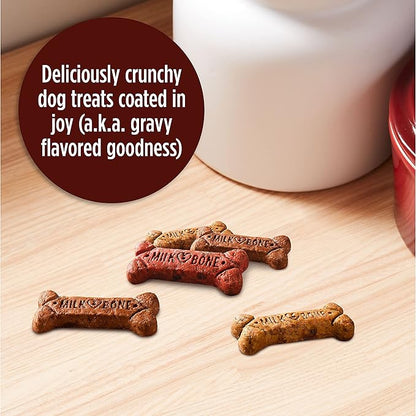 Milk-Bone Gravy Bones Dog Treats with 4 Savory Meat Flavors Coated in Gravy, 60 Ounce (Pack of 3)
