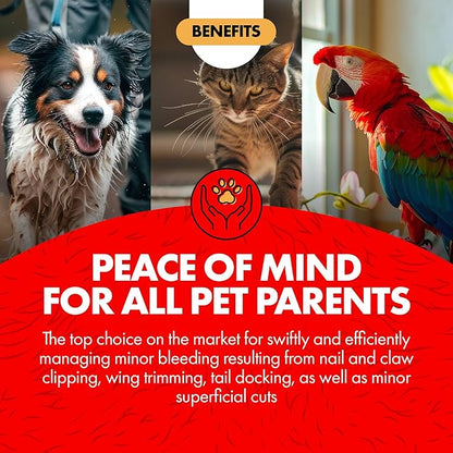 Miracle Care Kwik Stop Styptic Powder For Dogs, Cats, and Birds, Fast-Acting Blood Stop Powder For Pets, Quick Stop Bleeding Powder For Dog Nail Clipping, Minor Cuts, Grooming, 6.0 oz.