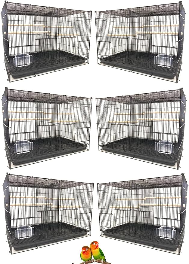 Lot of Breeding Bird Flight Cages for Canary Parakeet Aviaries Budgies Lovebird Finch (24" Black Divider)