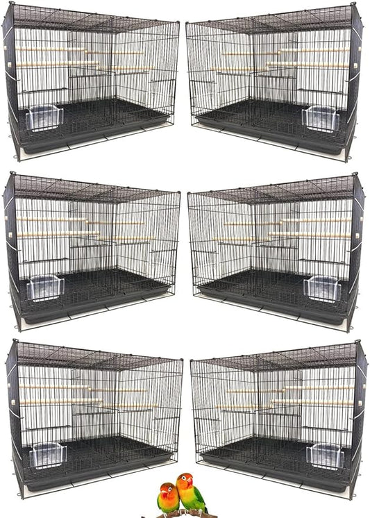 Lot of Breeding Bird Flight Cages for Canary Parakeet Aviaries Budgies Lovebird Finch (24" Black Divider)