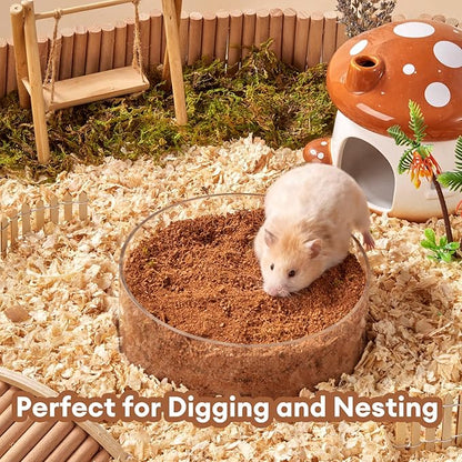 BUCATSTATE 5L Natural Coco Fiber Hamster Bedding, Soft Natural Coco Fiber Substrate for Small Pets & Dwarf Syrian Hamsters, Gerbils, Mice, Low-dust Hamster Hamsters
