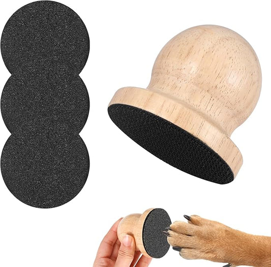 Dog Nail File for Woodenï¼_og Scratch Pad for Nails with 3 Replaceable Sandpaper,Suitable for Pet Stores, Home Cats and Other Small Pets to Use (White)