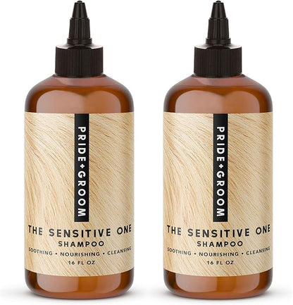 Pride and Groom The Sensitive One | Dog Grooming Shampoo for Puppies and Dogs with Itchy, Dry Skin| Tearless All Natural Body Wash with Essential Oils to Soothe Skin – 16oz (Pack of 2)