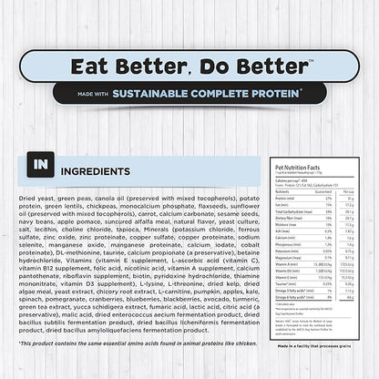 Nature's HUG Dry Dog Food, Puppy-Medium & Large Breeds, 20 lb. Bag, Chicken Flavor Plant-Based Protein Vegetarian Kibble, Grain-Free, Allergen-Free, Complete Protein & Balanced Nutrition