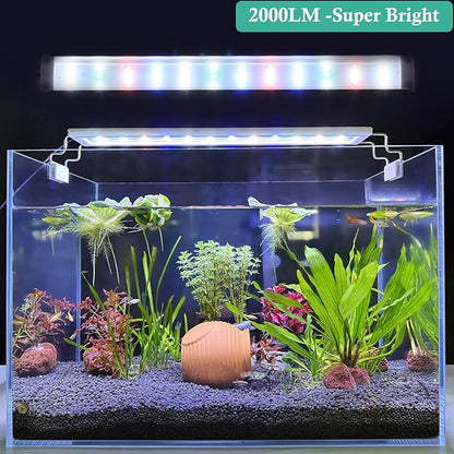 HITOP Full Spectrum LED Aquarium Light – 16-24” Classic Fish Tank Light with Timer, Aquarium Plant Light with Stable Extendable Brackets (16-24in)