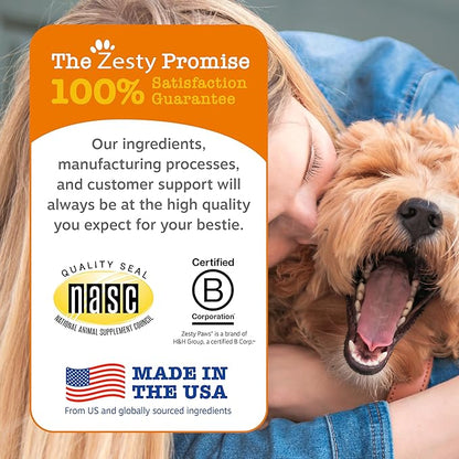 Zesty Paws Vet Strength Mobility Bites Beef & Bacon Flavor Hip & Joint Support Chews for Dogs with Glucosamine, Chondroitin, MSM, Hyaluronic Acid & Serrazimes - 90 Count