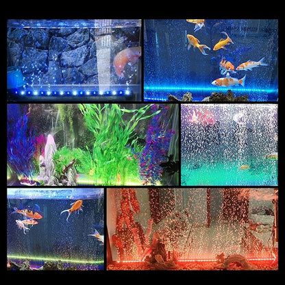 HCDMRE LED Air Bubble Light Aquarium Light Underwater Submersible Fish Tank Light Color Changing Making Oxygen Aquarium Tools,Us Plug,52cm/20.5"
