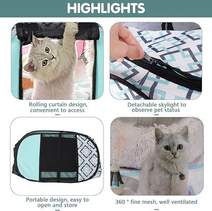 Lucky Monet Foldable Dog Playpen Enclosed Cat Puppy Playpen Indoor Pop Up Pet Animal Playpen Outdoor Kennel Cage Pen Tent for Small Medium Dog Puppy Cat Kitten Rabbit - 36" L x 36" W x 23" H