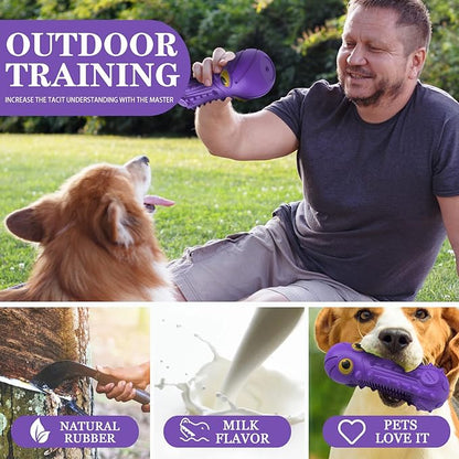 Dog Squeaky Toys for Aggressive Chewers, Durable Dog Chew Toys for Large Medium Breed Dog, Dog Toys, Tough Durable Dogs Toys with Natural Rubber (Purple Octopus, for Larege Dogs)