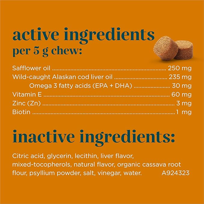 by Purina Skin and Coat Dog Supplements Soft Chews - 10.6 oz. Canister