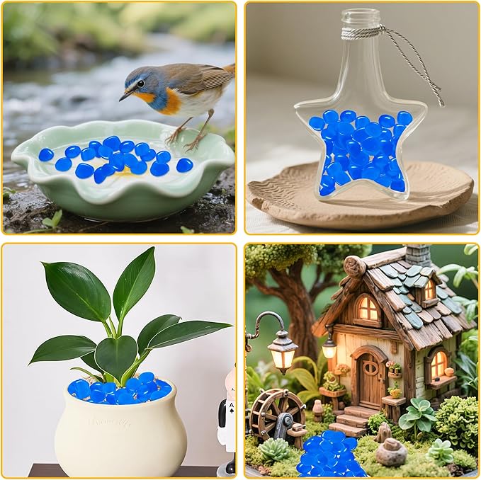 Glow in The Dark Fish Tank Rocks,Blue Glowing Rocks Stones Resin Glow in Dark Pebbles for Outdoor Garden, Fish Tank, Aquarium, Landscaping,Driveway Decoration,1.4 Lb