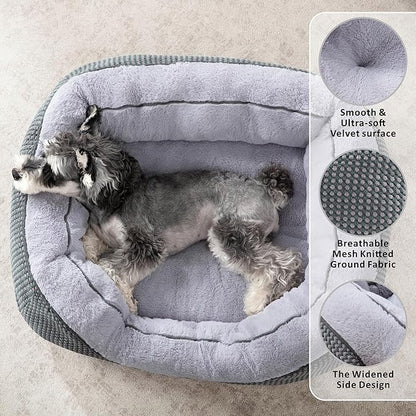 INVENHO Large Dog Beds for Large Dogs Washable, Rectangle Dog Beds Large Sized Dog, Orthopedic Dog Bed, Warming Soft Sleeping Puppy Bed Durable Pet Bed with Anti-Slip Bottom L(35"x25"x10")