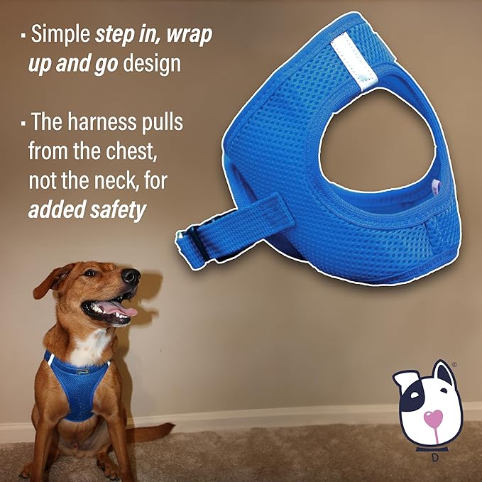 Doggie Design Dog Harness - No Choke Dog Harness, Dog Vest, Mesh Polyester, Pet Harness, Simple Step in and Go Design, Harness for Dog - Cobalt Blue, 2XL