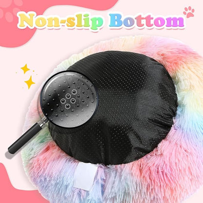 JOLLYVOGUE Dog Beds, Calming Small Dog Bed, Anti-Anxiety Dog Bed for Small Dogs, Fluffy Donut Dog Bed, Cozy Dog Cat Cushion Bed for Small Medium Dogs and Cats (20")