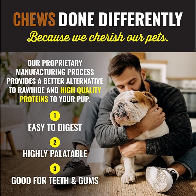 etta says! Premium Crunchy 4.5" Buffalo Dog Chews - Grain-Free Dog Treats, Good for Teeth, Easy to Digest - Made in The USA (36 Count Pack of 1)