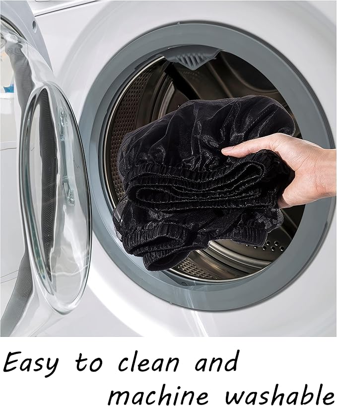 Tamu style Bird Cage Seed Catcher, Large, Stretchy Form Fitting Mesh Skirt Cover for Parrot Enclosures, Light and Breathable Fabric, Prevent Scatter and Mess, Reusable, Adjustable, Lightweight, White