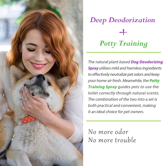 Dog Potty Training Spray & Dog Deodorant Spray, Assisted Puppy Potty Trainingï¼_liminate Dog Urine Odor, 1.69 Fl Oz Spray Set (1.69 Fl Oz Spray Set)