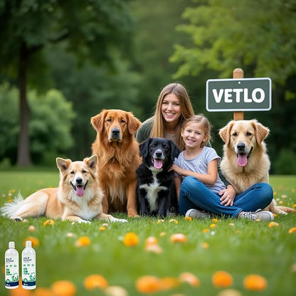 Dog Shampoo for Sensitive Skin with Calming Oatmeal - Hypoallergenic Puppy Essentials for Smelly Dogs & Cats - Relieves Allergies & Itching - Gentle Cat Shampoo - 16 oz by VETLO