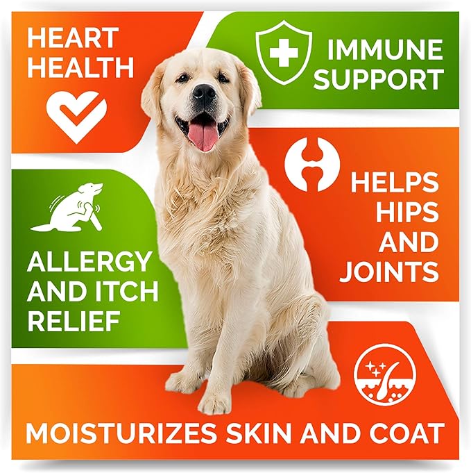 (Pack of 3) Fish Oil Omega 3 Treats for Dogs - Allergy Relief - Joint Health - Itch Relief, Shedding - Skin and Coat Supplement - Alaskan Salmon Oil Chews - Omega 3 6 9 - EPA & DHA Fatty Acids