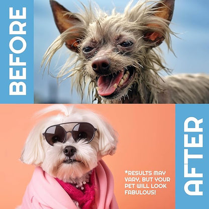 Pro-Grooming, Self-Cleaning Slicker Brush for Your Pets. BEST grooming and shedding brush for everyday use. Safe for sensitive skin and ergonamically designed. (BLUE)