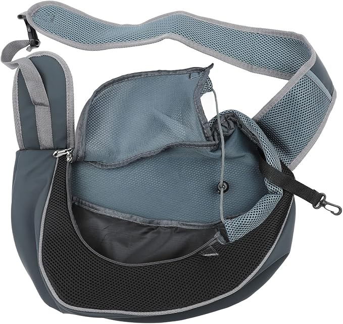 Dog and Cat Sling Carrier, Outing Breathable Shoulder Pet Dog Carrier, Travel Mesh Outdoor Safe Pet Papoose Bag, Soft Pouch and Tote Design Single Comfort Sling Handbag Tote Pouch for Travel (Black)