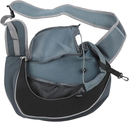 Dog and Cat Sling Carrier, Outing Breathable Shoulder Pet Dog Carrier, Travel Mesh Outdoor Safe Pet Papoose Bag, Soft Pouch and Tote Design Single Comfort Sling Handbag Tote Pouch for Travel (Black)