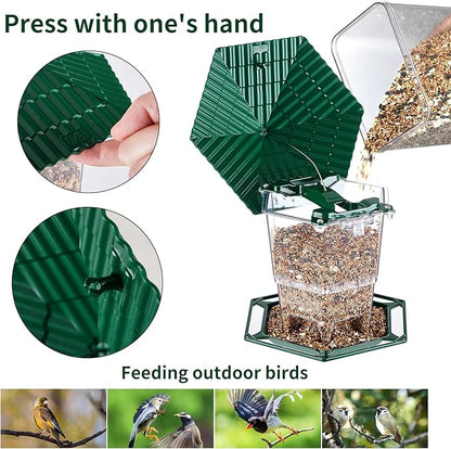 Bird Feeders for Outdoors Hanging Bird Feeder Wild Birds Seed, Green 2 Pack B