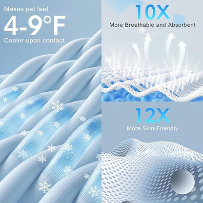 BEAUTYZOO Upgrade Dog Cooling Mat Extra Large, Reversible Self-Cooling Mat for Dogs, Thicken Pet Ice Cool Pad Blanket for Summer Kennel Sofa Bed Floor Car Seat, Machine Washable&Foldable, 48"x28"