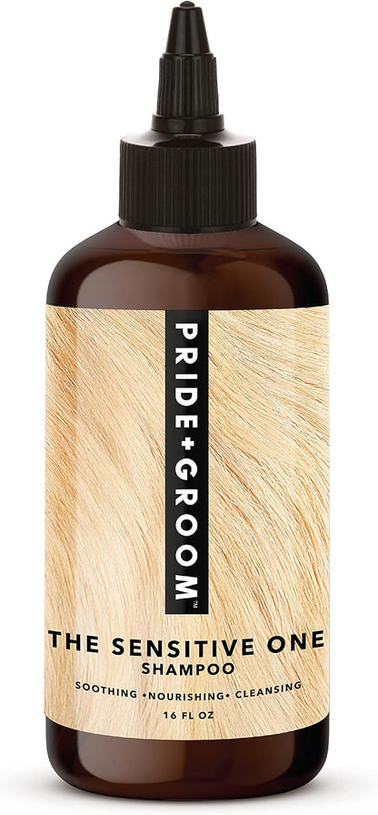 Pride and Groom The Sensitive One Dog Shampoo  All Natural Blend of Essential Oils & Gentle Ingredients for Puppies & Dogs with Sensitive Skin & Coats to Soothe and Regulate Skin & Follicles  16oz