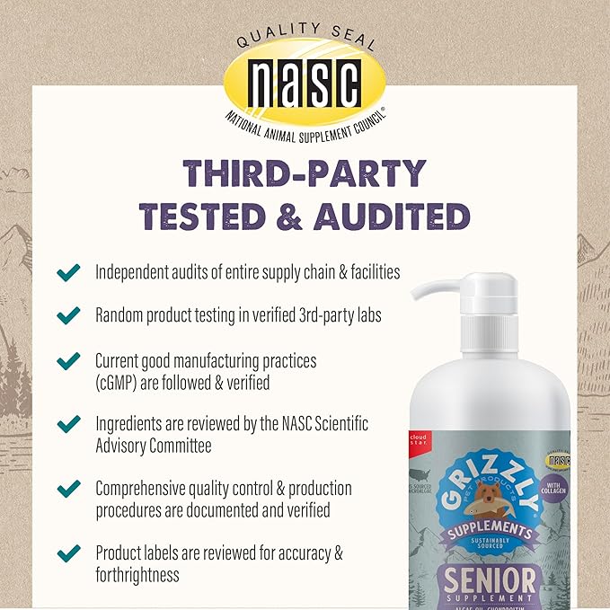 Grizzly Life Stage Liquid, Senior Health Supplement (32 FL. OZ)