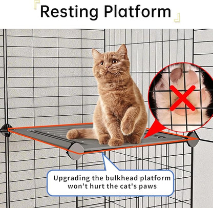 Oneluck Cat Cage Indoor with Litter Box 3-Tier DIY Cat Detachable Metal Wire Kennel Crate Large Exercise Place Ideal for 1-2 Kitties