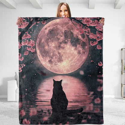 Aesthetic Cat Blanket Flannel Throw Blanket - Soft Plush, Comfy, Lightweight, Warm, Fuzzy, All-Season Gift for Sofa, Bedroom, Bed, Living Room, Outdoor Use for Men Women 80in×60in