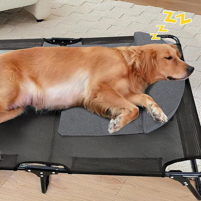 Dog Pillow Benefit for Cervical Vertebra/Neck -Dog Calming Pillow for Soothing Joints and Improving Sleep, Arched Dog Bed Pillow with Sponge Support, Washable for Large Dogs, L