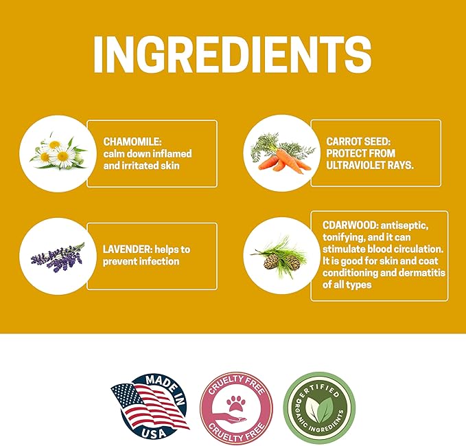 All-Natural Dog Shampoo for Sensitive Skin | Natural and Organic Ingredients | Skin Cleansing Properties, Relieves Dry Itchy Skin | for Dogs with Sensitive and Skin | 16fl oz 473 ml.