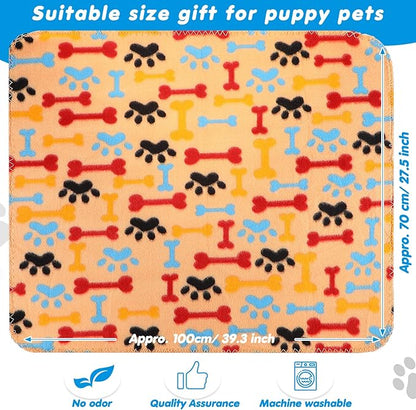 Chumia 28 Pieces Puppy Blanket Bulk Small Fleece Pet Blanket for Puppy Dogs Kitten Cats Pets Soft Warm Paw Print Sleep Mat Bed Covers, 28 Styles(27.5 x 39.3 Inch)