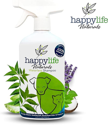 Waterless Pet Shampoo: No-Rinse Foaming Dry Shampoo Spray for Dogs & Cats - Cleanses, Hydrates, & Neutralizes Odor, pH-Balanced, Safe for Sensitive Skin & Licking, 500 ml