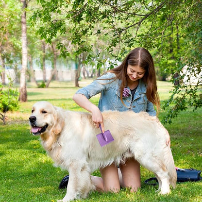 Slicker Brush for Goldendoodles, Dog Brush for Poodles, Slicker Brush for Dogs with Little Round Rubber Tips, Golden Doodle Must Haves, Long Pin Dematting Comb for Long Haired Dogs (purple)
